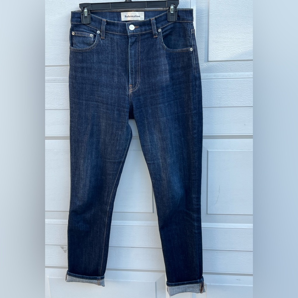 Women Reformation blue jeans high and slim size 29